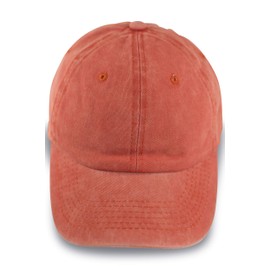 fashionchimp® Denim Baseball Cap with Vintage Used Look Made from 100 % Cotton - orange