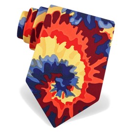 Far Out Tie-Dye Red Microfiber Tie