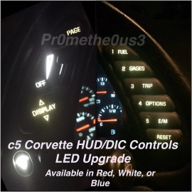 VetteLights 1997-2004 c5 Corvette HUD/DIC Control Pod LEDs (red white or blue) SUPER BRIGHT - Blue