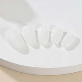 ADAIER Handmade Press On Nails, French Nails, party,Short Coffin Nails Set for Handmade,Reusable Opaque Nails in 24 Nail Kit for Women(Z-01)