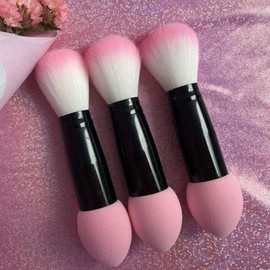 3PCS Makeup Brushes, Synthetic Foundation Face Brush Eyeshadow Kit, Makeup Brush Set For Women Girls, Pink
