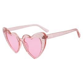 FOURCHEN Heart Shaped Sunglasses for Women,Vintage Cat Eye Mod Style Retro Kurt Cobain Glasses