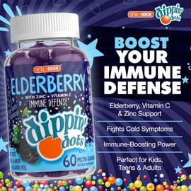 Vital+Boon - Elderberry Gummies with Vitamin C & Zinc (120 Gummies)| Immune Defense Supplement with Natural Flavors | Pectin Fruit Gluten Free Immune System Booster Gummies for Adults
