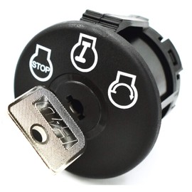 HD Switch Starter Ignition Key Switch Replaces Dixie Chopper 500017 Includes 1 Key and Free Carabiner Keychain