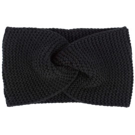 styleBREAKER Women Fine knit headband with twist knot, frizz pattern, warm winter hair band, headband 04026054, color:Black