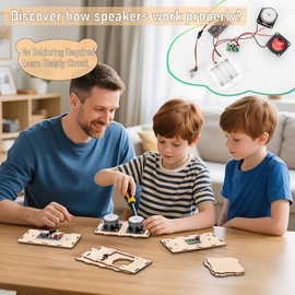 DIY Bluetooth Speaker Kit - STEM Projects for Kids & Adults Age 8-12, Build Portable Speaker with LED Light, Science Experiment Electronics Set, Birthday Gifts for Boy & Girl