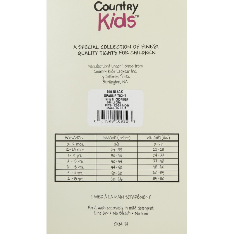 Country Kids Girl's Microfiber Opaques Tights, Black, 6-8 Years UK
