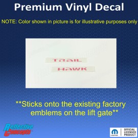 Reflective Concepts - Trailhawk Emblem Overlay Decal Sticker - Fits: 2014-2018 Jeep Cherokee Trailhawk - (Color: Flat Black)