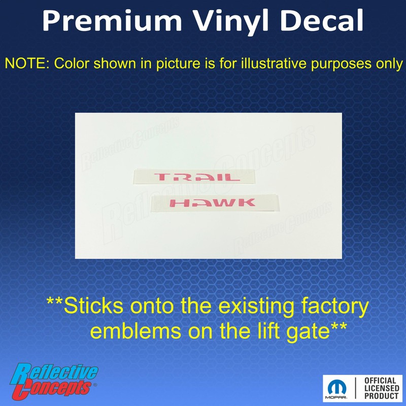 Reflective Concepts - Trailhawk Emblem Overlay Decal Sticker - Fits: