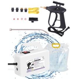 Ezcasch Steam Cleaner 1700W Pressurised Handheld Steam Cleaner 20s Rises to 239°F Deep Cleaning of Dirt and Grease with 3 types of nozzle brushes and 5L Water Bag for Home/Car Cleaning, White