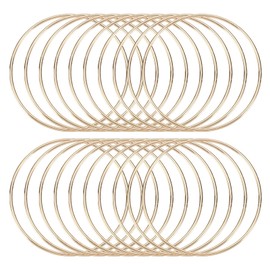MECCANIXITY 20 Pcs Dream Catcher Rings,Metal Craft Hoops Floral Hoops 4.3 Inch Macrame Hoops Rings for DIY Crafts Wreath Making Supplies Plant Hangers,Gold