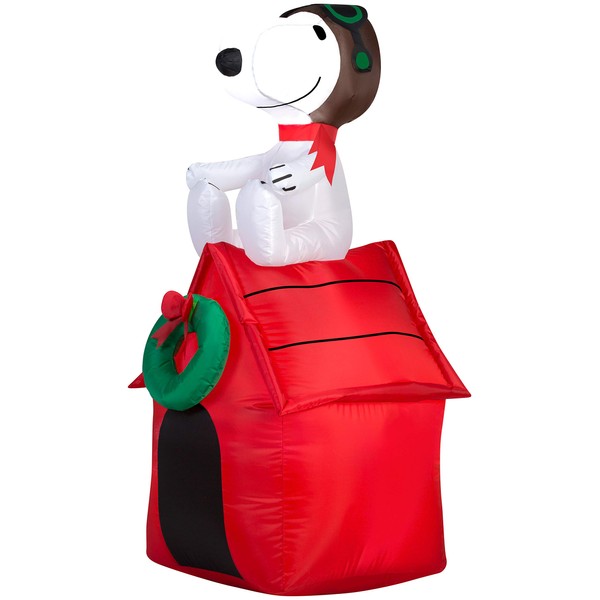 Gemmy Inflatable Snoopy on House, 3.5 Foot Holiday Inflatables Outdoor Decorations, G08-19373
