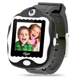 ISEE Smart Watch for Kids - Games, Selfie-Camera, Touch Screen | Birthday Gifts for Kids Boys and Girls | Video Watches for Kids Ages 6-12 (Black)