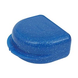 Sparkle/Glitter Gum Shield Case - Mouthguard Box for Ortho Retainers, Nightguards, Dentures (Glitter Sparkle Blue)