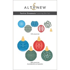 Altenew Festive Ornaments Layering Die Set, Christmas Die, Holiday Die Designs Perfect for Cardmaking, Scrapbooking, Journaling, and Paper Crafting