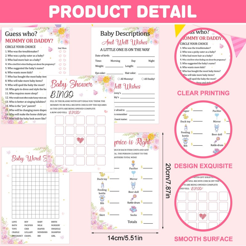 101PCS Dummy Hunt Baby Shower Game Sign Kit for Boys