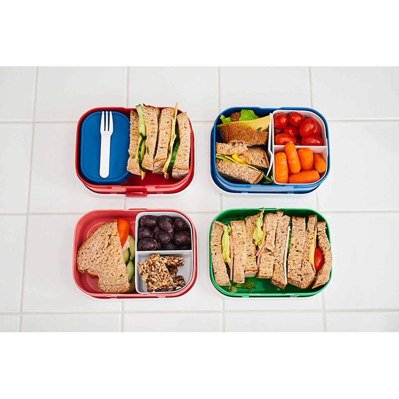 Mepal Brotdose Campus mit Bento-Einsatz & Gabel 700 ml, Farbige