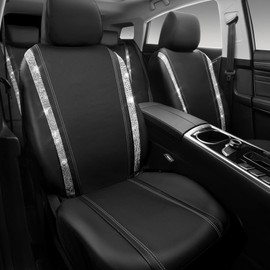 CAR PASS Bling Diamond Car Seat Covers Full Set, Shining Rhinestone Waterproof Faux Leather, Rear with Zipper, Universal Fit Automotive Glitter Crystal Sparkle Strips for Cute Women Girl, Silver