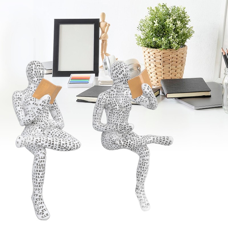 Women Thinker Statue Unique Resin Pulp Reading Women Figurine Decor