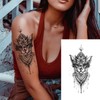 32Sheets Women Temporary Tattoo Sticker,Henna Feather Mandala Datura Flowers Temp