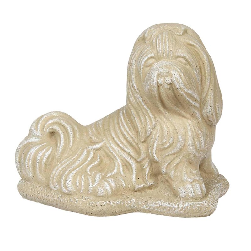Solid Rock Stoneworks Shih Tzu Stone Dog Statue 8" Tall