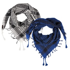 LOVARZI Palestinian Scarf - Must be a Fashion Accessory for Young Men and Women of All Ages, Set of 2 - White + Blue