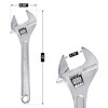 Olympia Tools 15" Adjustable Wrench, Heavy Duty Drop Forged Steel,