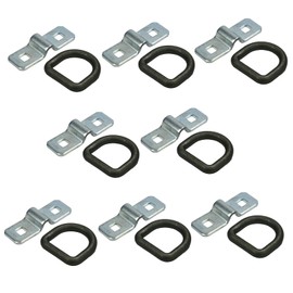 The ROP Shop | 8-Pack 3/8" Steel D Rings & Clips Tie Down Rope Chain Flatbed Trailer Camper RV