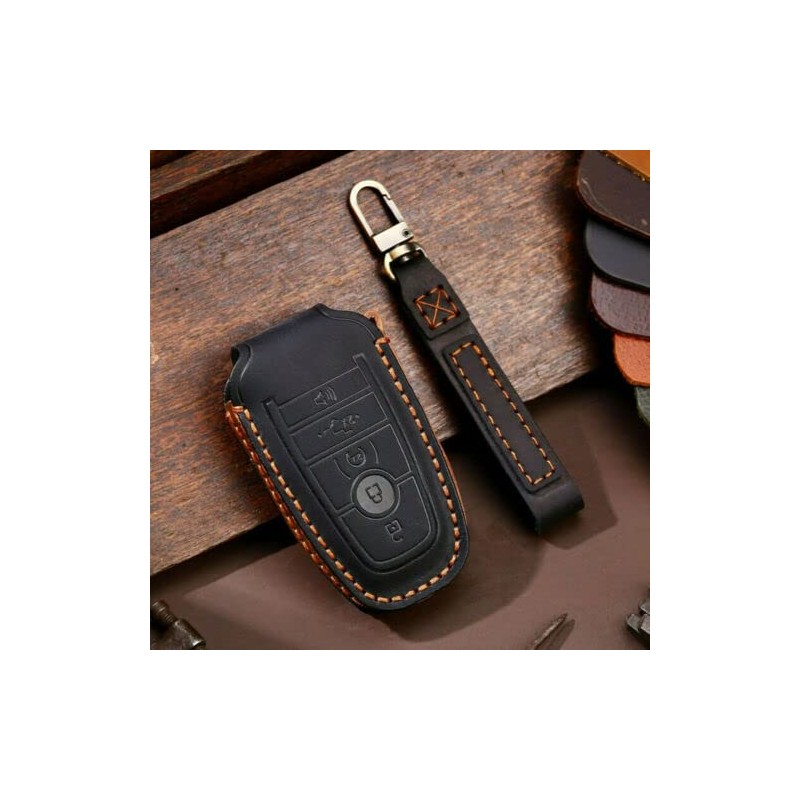Leather Key Cover Remote Fob Case Holder Fit For 2017-2021