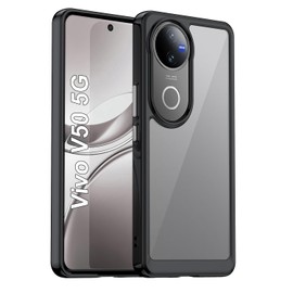 PENGPAI Funda para Vivo V50 5G Case Uso Rudo Acrílico Anti-Amarillo Carcasa Bumper Protector Antiarañazos Antigolpes Cover Transparente XC