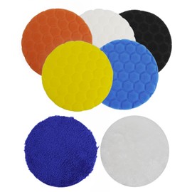 ZephyrCraft 7 Pcs Polishing Sponge Polishing Pads, 150 mm Polishing Pad Velcro Set, Drill Polishing Kit for Auto Polisher, Sanding, Waxing