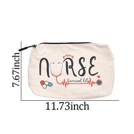 Nurse Makeup Bag Cosmetic Bags for Women RN Gifts for Nurses Graduation Retirement Appreciation Gifts for Women Nursing Student Assistant Nurse Accessories for Work - Nurse Survival Kit