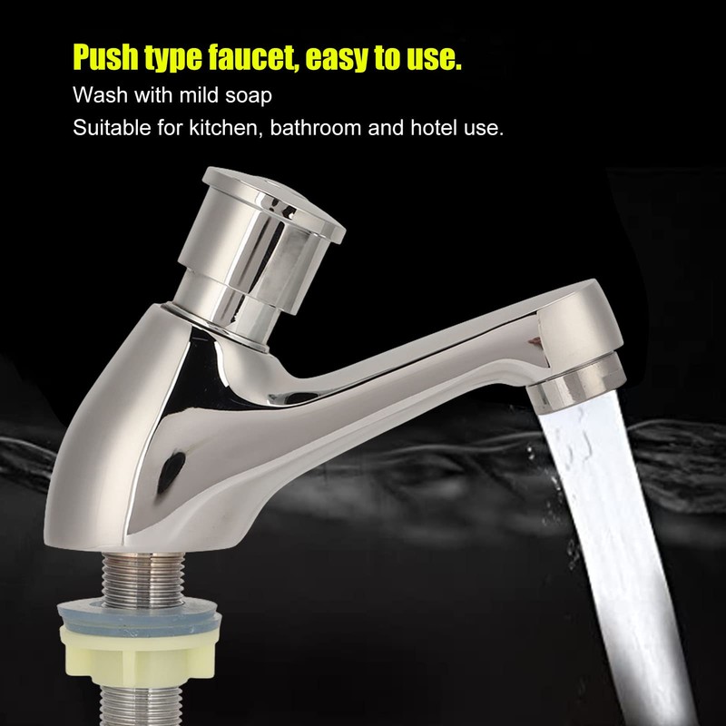 Washbasin Tap, G1/2 Delay Faucet, Single Cold Water Tap, Self-Closing