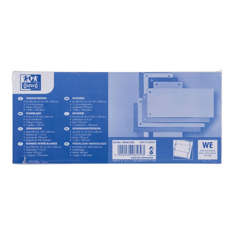 Elba 100421030 Backing Strips Pack of 100/240 x 105 MM