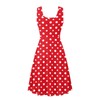 KiuLoam Women's Red White Polka Dot Dresses Sleeveless A-Line Midi