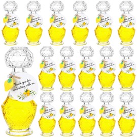 Chuangdi 57 Pcs Limoncello Glass Bottle Favors Include 1.7 oz Fill Your Own Empty Limoncello Bottles with Lids Mini Lemon Pendants Tags for Homemade Brewing Wedding Bridal Party Gifts(Elegant)