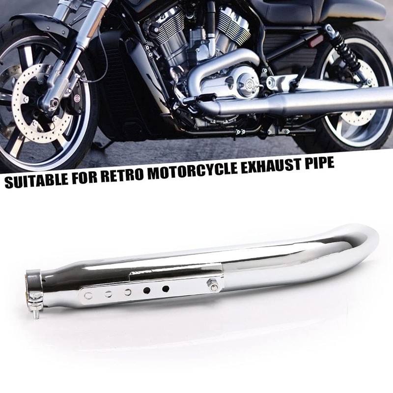 Tesmirror Universal Motorcycle Stainless Steel Slash Cut Exhaust Tip Exhaust
