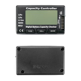 QWORK RC Cellmeter Controller Tester Voltage Tester, 7 Digital Battery Capacity Checker Compatible with LiPo Life Li-ion NiMH Nicd Battery