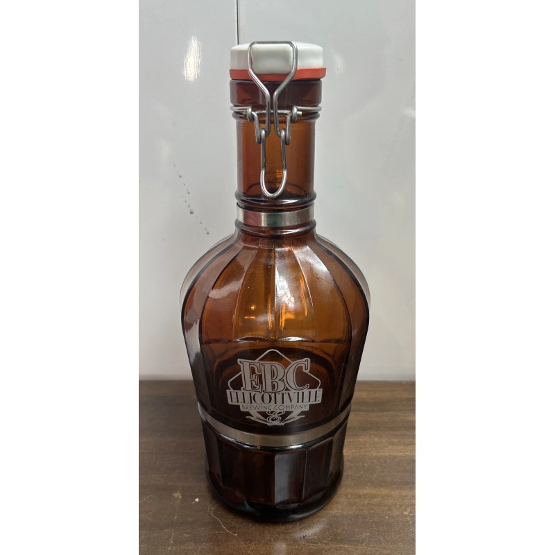 Muster Geschutzt 2L Amber Glass Beer Growler With Ornate Handle