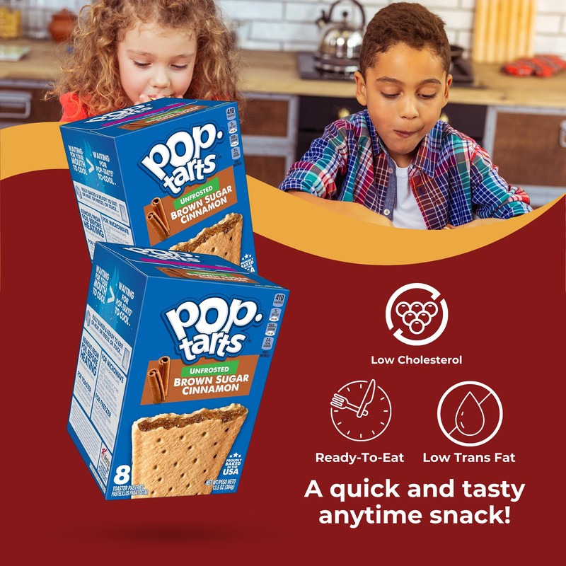 Deluxe Toaster Pastries Bundle. Includes 2-13.5 Oz Unfrosted Brown Sugar