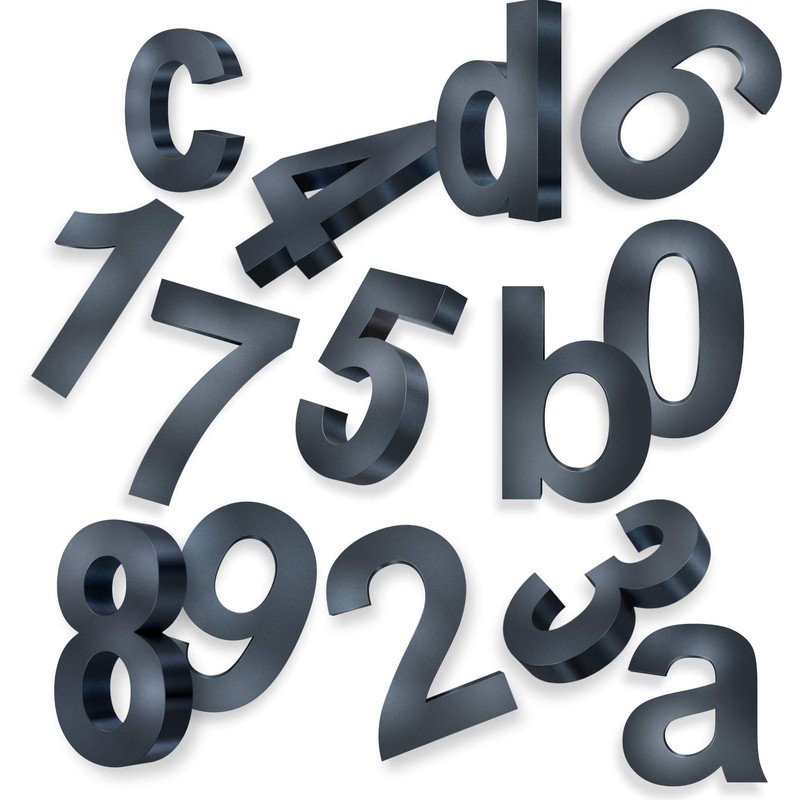 Metzler 3D House Number Anthracite RAL7016 Stainless Steel Height 20