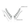 925 Sterling Silver Crawler Ear Cuffs 7 CZ Stones