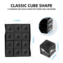 HMQQ Billiards Chalk (Black Set of 12)