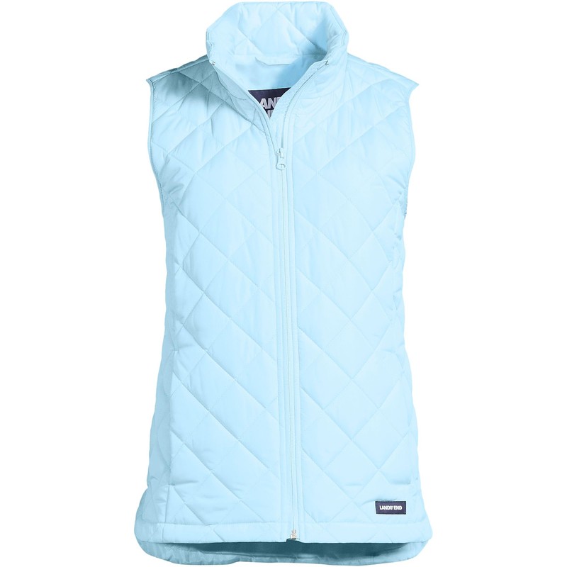 Lands' End Womens Insulated OPP Vest Subtle Blue Regular Medium