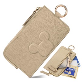 Yeepan Women's Fragment Case, Pass Case, Card Case, Thin, Small Wallet, Mini Wallet with Keychain, Business Card Case, Cute, Cat, Leather, Coin Purse, Key Case, Small Coin Case, IC Card Case,