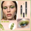DE'LANCI Green Glitter Liquid Eye Shadow, Bright Glitter Eye Make-Up,