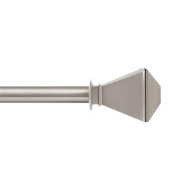 Deco Window Adjustable Curtain Rod for Windows 44 to 120 Inch (Pack of 1) Extendable Heavy Duty 1 Inch Iron Drapery Pole with Finials Wall Mounted French Door Curtain Rods (Silver)