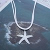 Cybche Boho Large Starfish Pendant Necklace Blue Starfish Chain Necklace