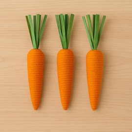 PMS Set of 3 Hanging Carrot Decorations – 12cm Easter Bunny Decor with Greenery – Perfect for Spring Displays, Baskets & Seasonal Gifting