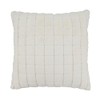 SARO LIFESTYLE Furry Framework Grid Faux Rabbit Fur Throw Pillow